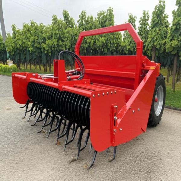 Ramasseur de pierres porté par tracteur pour terres agricoles et vergers