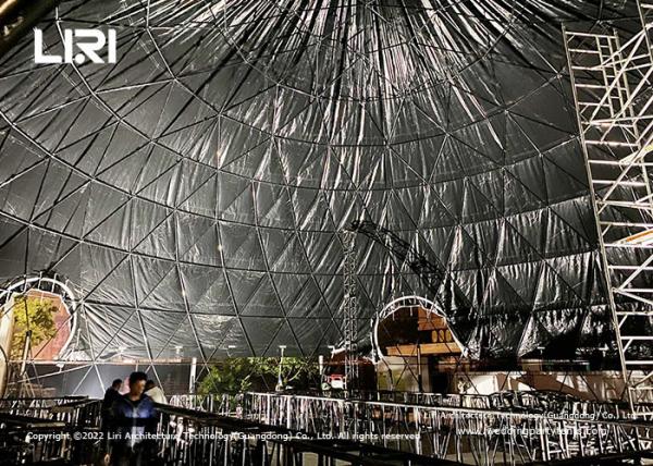 25m Diameter White Color black frame Geodesic Dome Tents For Fashion Show Week