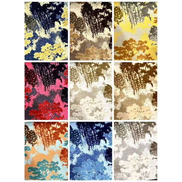Two-tone Forest Pattern Jacquard Velvet Fabric For Sofa