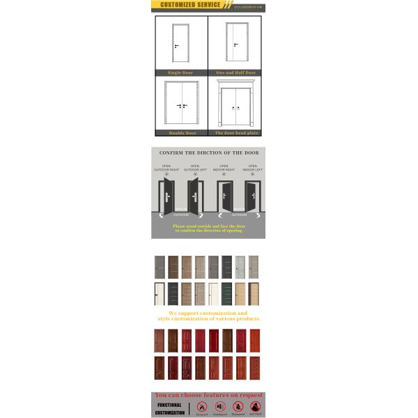 High Quality 90 Mins Other Exterior Exit Emergency Front Entry Doors Solid Wood Fire Door Hotel Room with UL