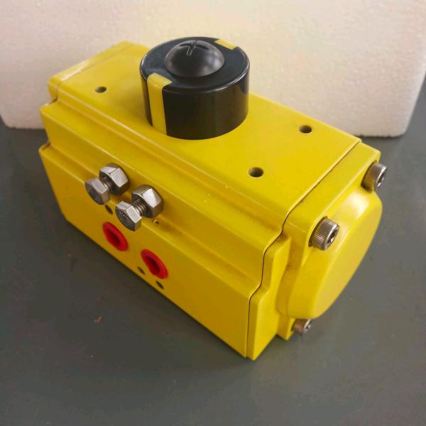 aluminum alloy  grey body with yellow caps pneumatic actuator