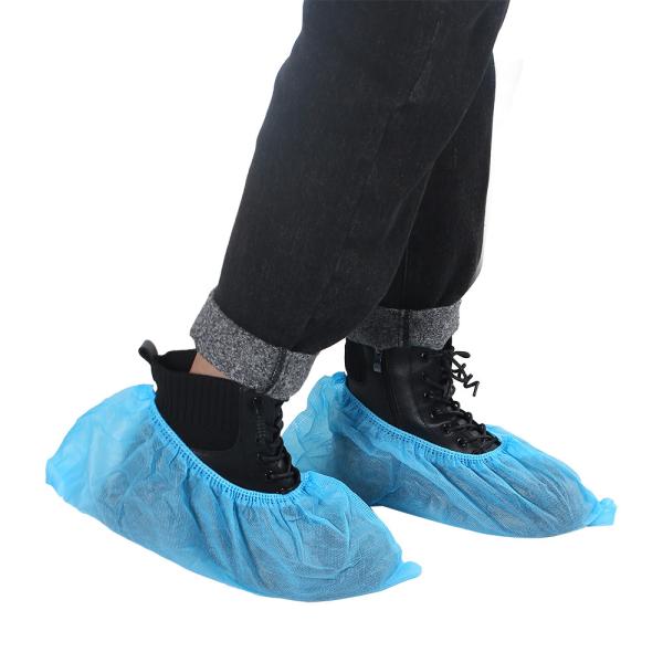 Disposable Shoe Covers White Elastic 20 - 40gsm PP SMS PE CPE Plastic