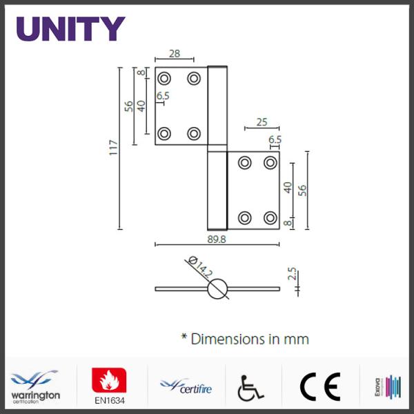 Stainless Steel Door Hinges For Public Building , Euro Mortice Hinge HB Series