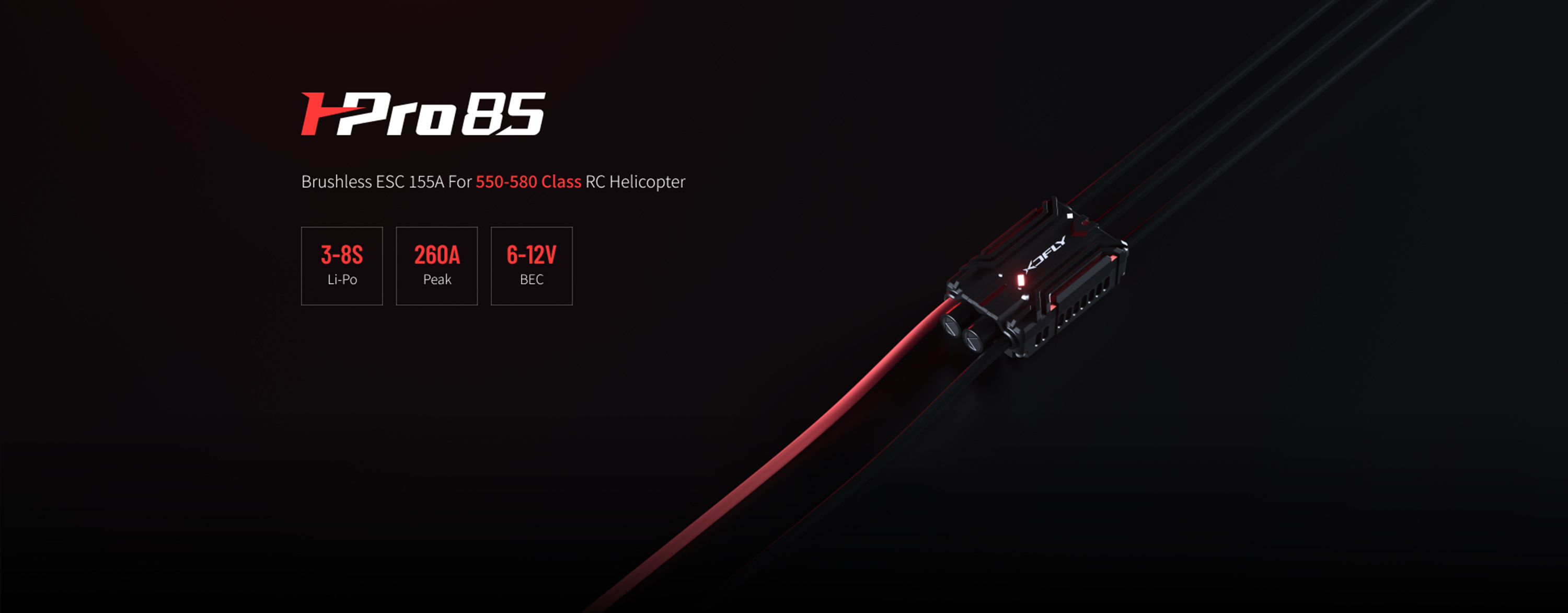 3-6S G4 XDFly 85A SBEC 32 Bit ESC For 380-420 RC Helicopter EDF