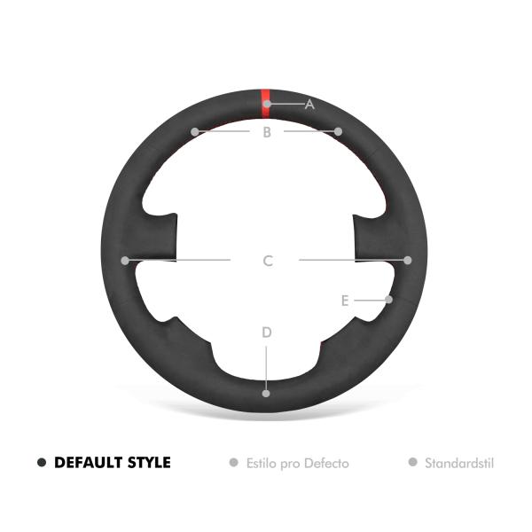 Hand Stitched Faux Black Suede Red Strip Steering Wheel Cover for Land Rover Discovery 3  2004-2009