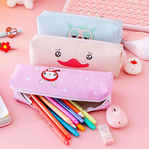 Cute School Pencil Case with Custom Design by Talented Artist and Zipper Closure