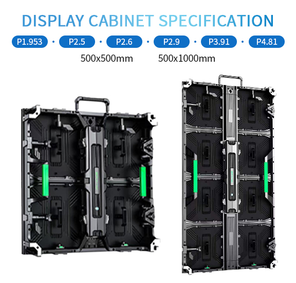 Indoor/Outdoor LED Video Wall Panel Pantalla Screen 500*1000mm P2.6 P2.9 P3.91 Rental Display with Performance