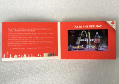 video display brochure 7'' LCD screen Coca cola brand advertising card video brochures card