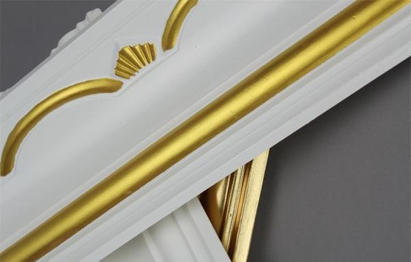 White PU Decorative Cabinet Crown Moulding Line for Plain Panel
