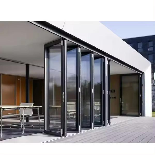 APRO Customized Waterproof Exterior Aluminum Accordion Doors Glass Bifold Doors Patio Bi Folding Door