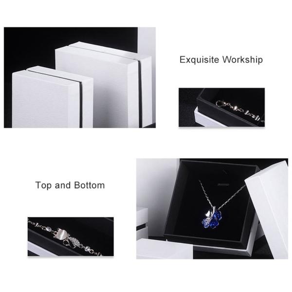Shoulder Style Black Cardboard Jewelry Packaging Box Velvet Lined Custom