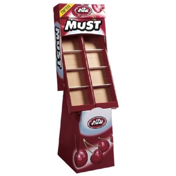 BWFD2019012 Chocolate Hot Pink Cardboard Floor Displays CMYK 4C Printing Solid Structure Flat Packing