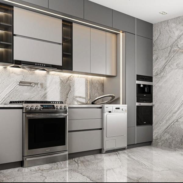 Smart Custom Kitchen Cabinets Design White Melamine Full Luxury Modern Kitchen Furniture Cabinet Sets For Home