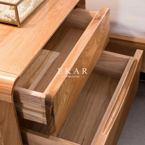 Bedside Table Bedroom Furniture White Oak Nightstand With Drawer