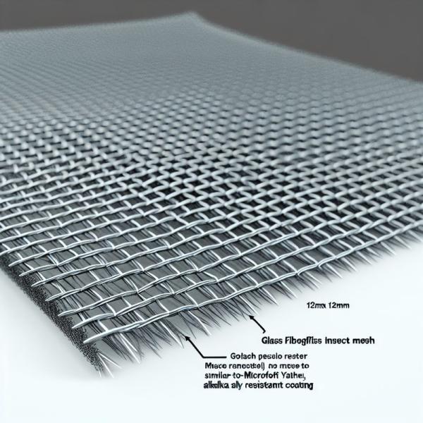 Alkali Resistant Fiberglass Insect Mesh 12mm×12mm Plain Woven