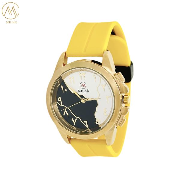 Customizable Stylish Unique Black and White Dial Arabic Watches with Silicone Strap