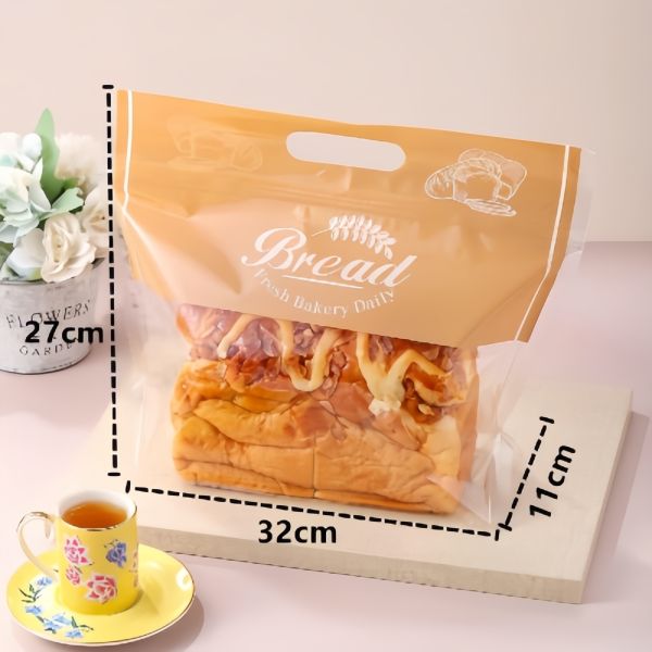 Transparent Custom Bakery Packaging Bag Plastic Portable For Homemade Bread