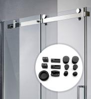 Instalaciones de puertas corredizas de vidrio para el recinto de la ducha del hotel Puerta de granero de vidrio sin marco
