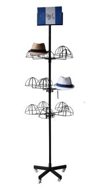 Black Color Multi Tier TUV Certificate Hat Display Rack Removable