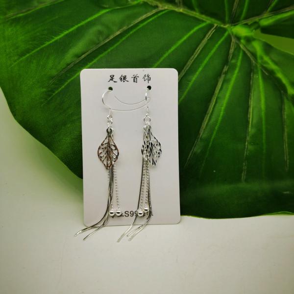 990 стерлинговых серебряных серег падения Tassel 0.19oz серег 7.1cm ювелирных изделий длинных