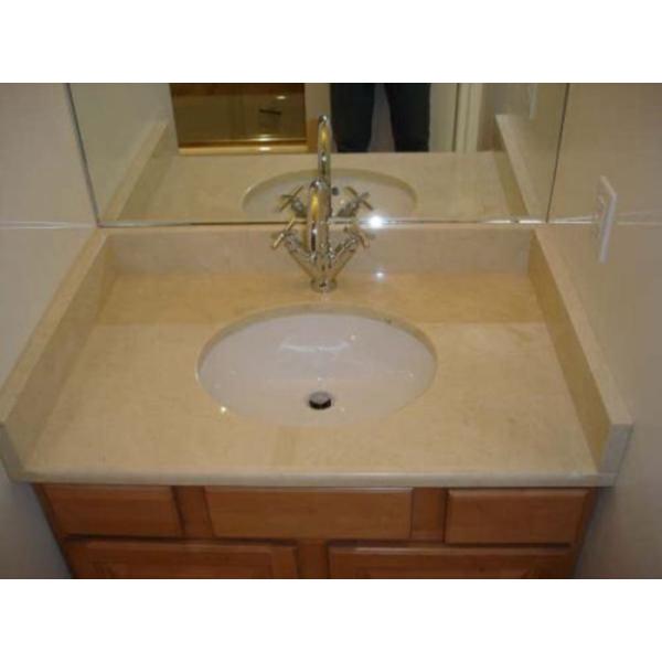 Rectangle Crema Marble Marfil Stone Slab Countertop For Laundry Room