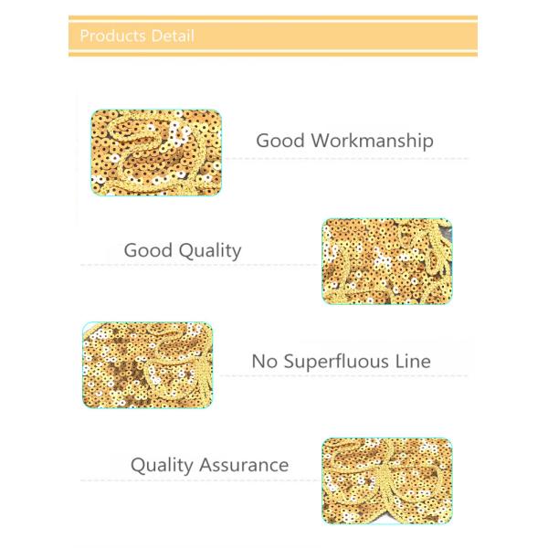 Christmas Sew On Embroidered Patches Golden Well Designed Sequin Popular For Gift