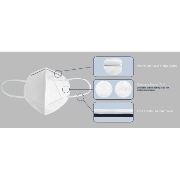 Elastic Earloop Disposable Medical Face Mask / Foldable N95 Mask For Hospital