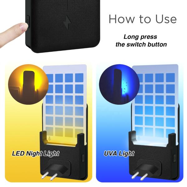 JZ White Harmless Fly Catcher Insect Killing Anti Mosquito Lamp UV Attraction Mosquito Repellent Sticker Lamp for Indoor Bedroom