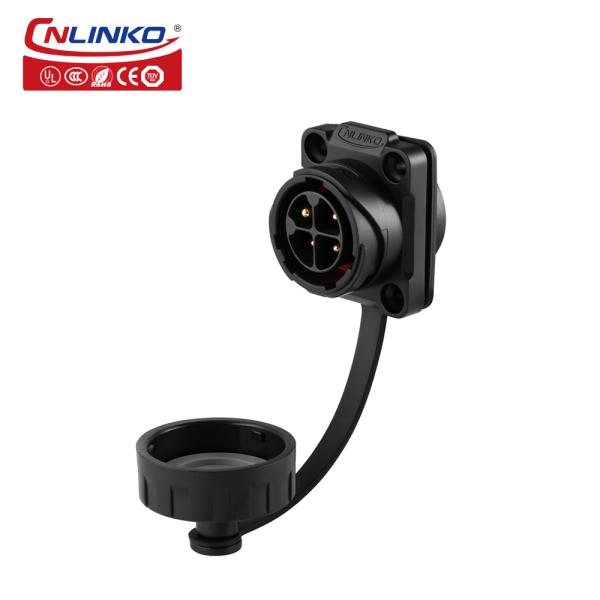 CNLINKO IP68 Waterproof Bulkhead Electrical Bayonet 4 Pin Connector Male Female Industrial Plug and Socket Power Connector