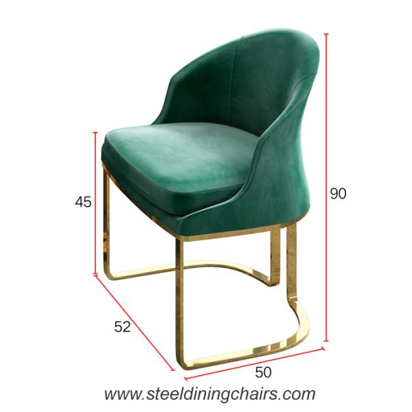 Furniture Restaurant 52CM 90CM Stainless Steel Dining Chairs