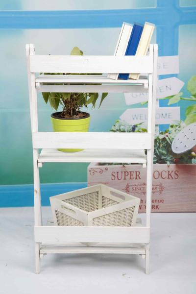 3 Tiers Wooden Outdoor Furniture Flower Pot Stand Foldable 2.9KG For Roomy Storage