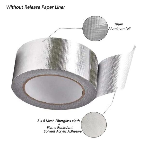 HVAC Fireproof Aluminium Foil Waterproof Tape Fiberglass Thermal Insulation Tape
