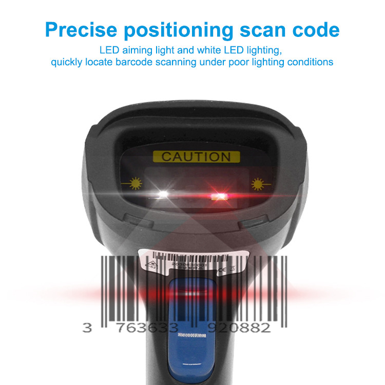 Handheld 2D читатель кода USB 1D QR оружия штрихкода связанный проволокой блоком развертки со стойкой