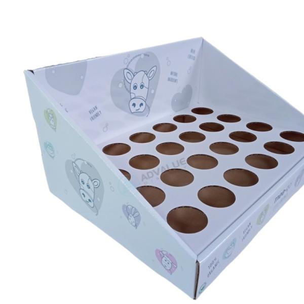 Glossy / Matte Lamination Cardboard Floor Display Stand Full Color Printing