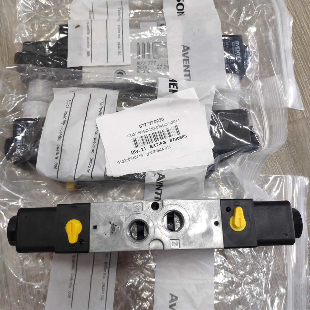 Bistable Latching Air Solenoid Valve G1/4 AVENTICS 5776275280 5/2‑Way Double Coil 230V AC CD07 1200 L/min Flow Capacity