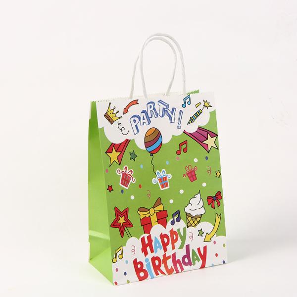 Customized Logo Brown Kraft Paper Tote Bag for Birthday Party Clothing Gift Packaging