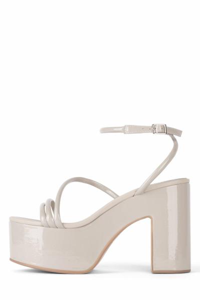 Glazed Leather Womens Wedge Heeled Shoes