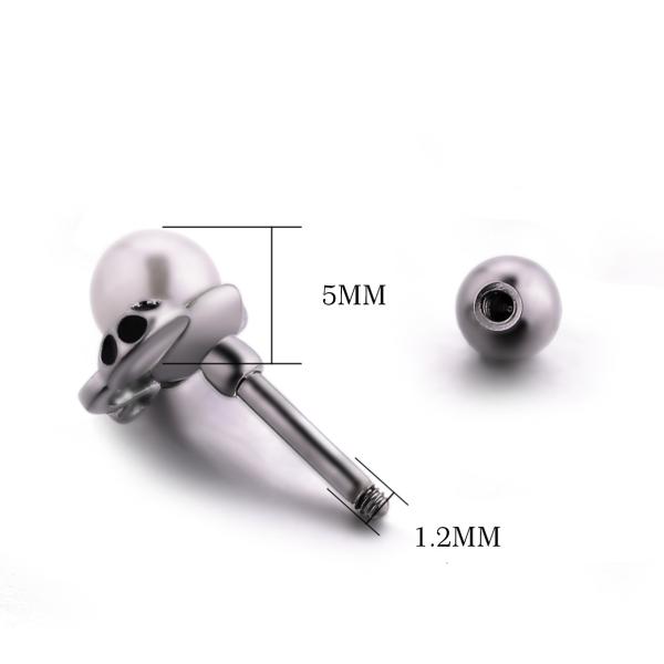 Unique cat shaped pearl stud earrings stainless steel piercing jewelry on hot sale