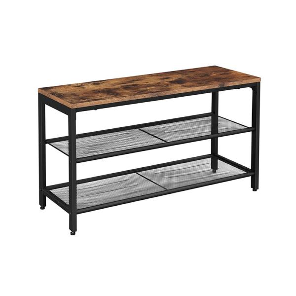 Storage Shoe Bench, Particleboard Shoe Rack, Shoe Bench with Shelves, Industrial Shoe Rack, ULBS74X