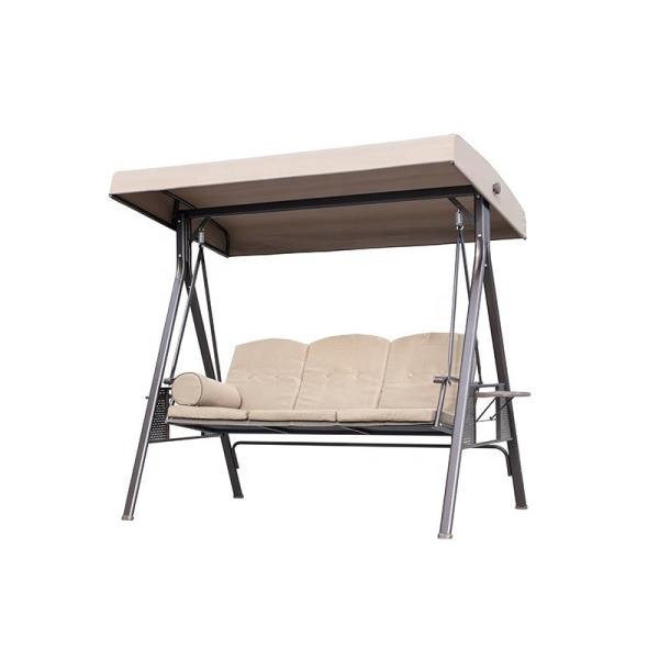 200*124*170cm Garden Decorations Outdoor Cushioned Bench Bed with Canopy Pergola Gazebo