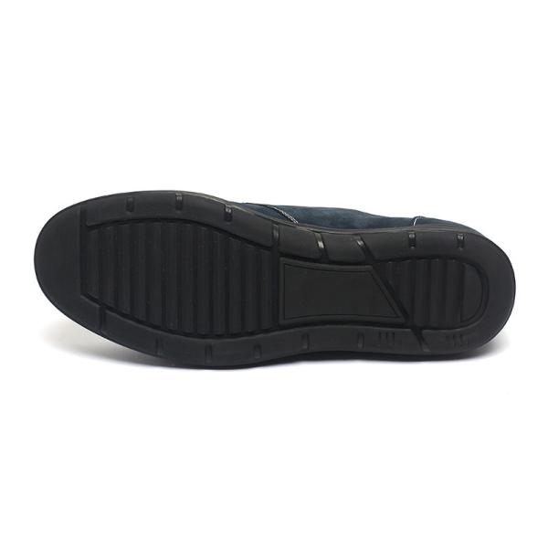 Blue Lace Up Anti Odor Breathable Mens Leather Moccasins