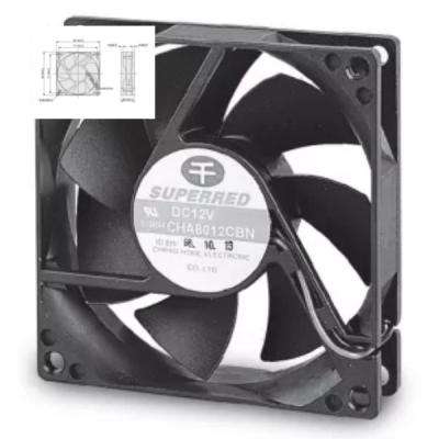 2100-3600 RPM Car Cooling Fan 80x80x25 12V DC Fan Plastic PBT 94V0 Material