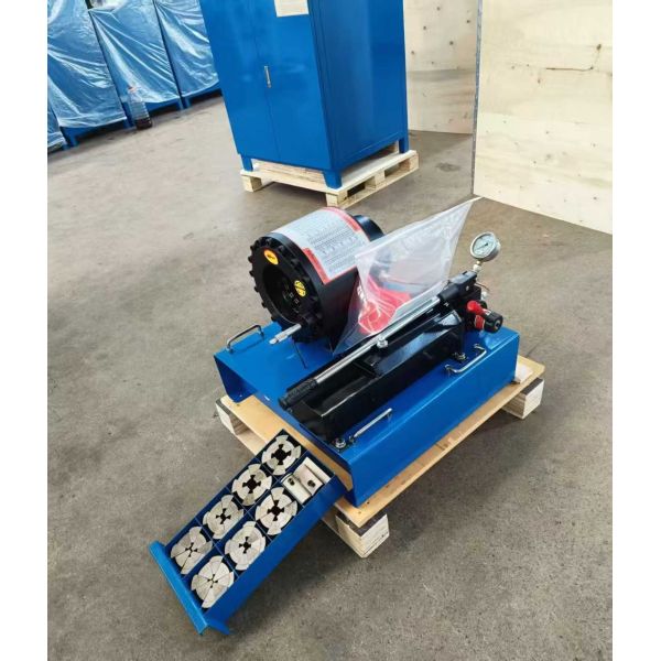 2 Inch Blue Color High Efficiency 600T Manual Hose Crimping Machine With 6-51mm Crimping Range And 10 Interchangeable Dies For Hydraulic Applications