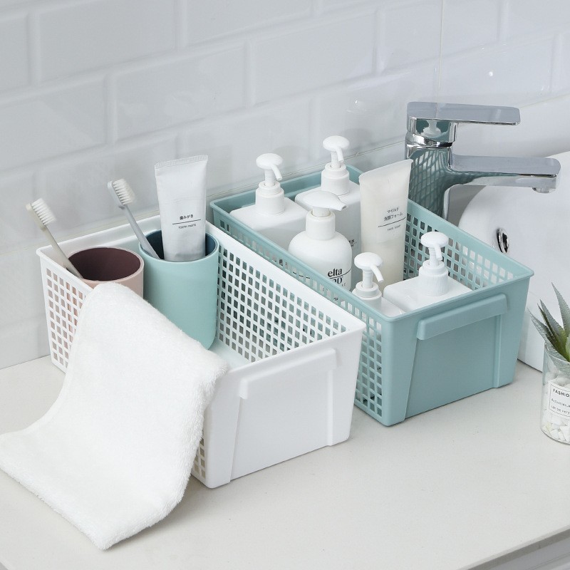 Custom Plastic Rectangle Storage Basket for Kitchen Living Room Bath Toy Organizer Clothing Snack Storage