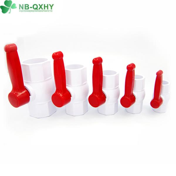QX Customized Request Material PVC Plastic Ball Valve 8 Inch with Red Handle