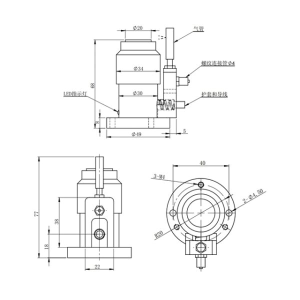 M26D-20 Stainless Steel Automatic Tool Setter 20mm Diameter 0.001mm 1.5N 6-Wire Z Axis Zero Sensor CNC Milling Machine