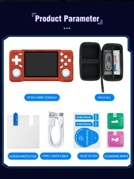 XF35H 3.5 インチ WIFI レトロ ハンドホールドゲームコンソール 3D キッズ ミニアーケード クラシックゲーム プレイヤー EMMC RAM と Rk3326 CPU