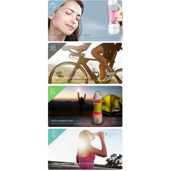 DIDI LED Drink humidifier Bottle multifunction led smart water bottle with spray