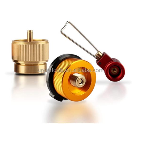 Adaptador de entrada de tanque pequeño de propano exterior para quemadores amarillos de horno de campamento de barbacoa