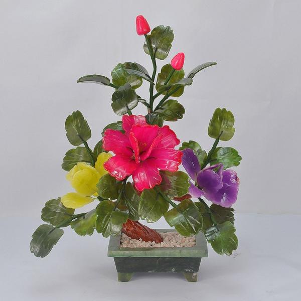 Add a Touch of Elegance to Your Home with 3 Peony Flowers Natural Jade Potted Plants
